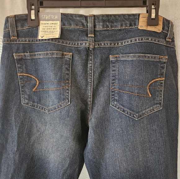 📌21 AMERICAN EAGLE EXTREME LOW RISE SKINNY FLARE JEANS WOMEN'S SIZE 12R - Picture 9 of 12